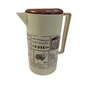 Vintage Sears Roebuck 1910 Catalog Plastic Pitcher Brown Lid Beverage Jug